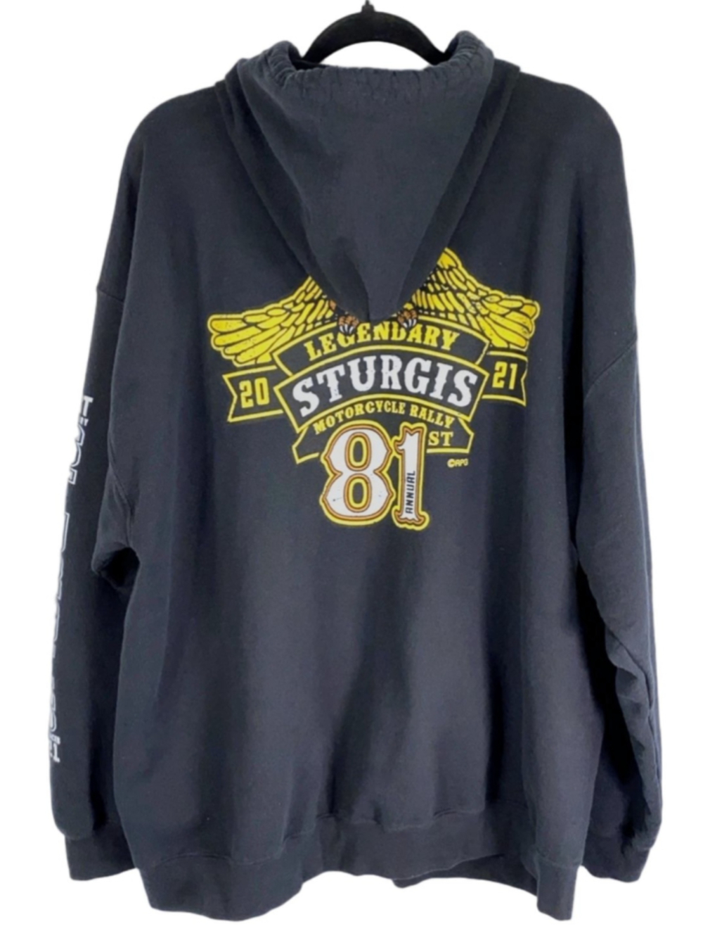 Sturgis 81st Motorcycle Rally 2021 Hoodie 2XL Black Full Zip Biker Graphic